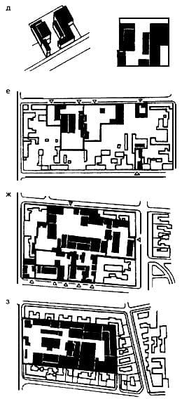 Расположение групп предприятий в жилой застройке