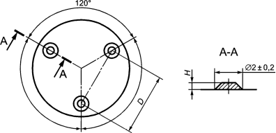 Символ из трех точек для тактильного знака предупреждения об опасности