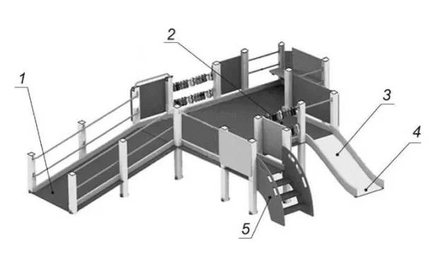 Пример горки универсальной игровой площадки, в т. ч. для детей с ОЖД
