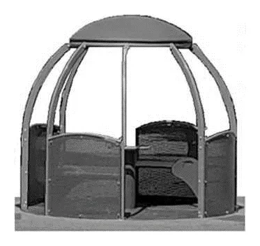 Пример карусели универсальной игровой площадки, в т. ч. для детей с ОЖД (закрытого типа)