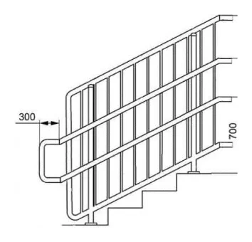 Конструкция поручней перехода к оборудованию