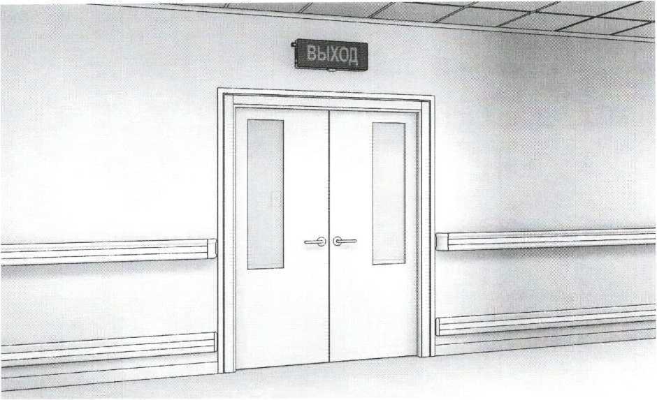 Пример размещения светозвукового маяка рядом с дверью входной группы для обозначения доступности объекта и дополнительной информации о его назначении