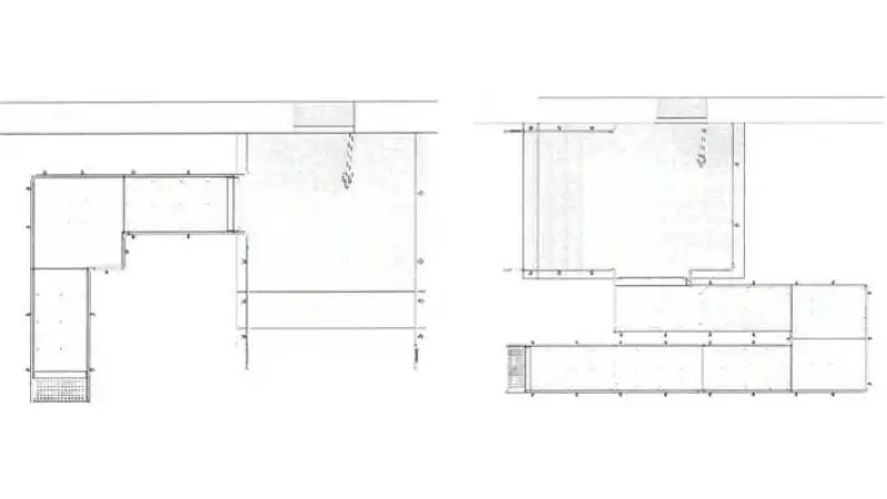 Пандус с
												горизонтальными секциями на повороте направления движения