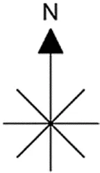 Стрелка, указывающая направление на север – метка
