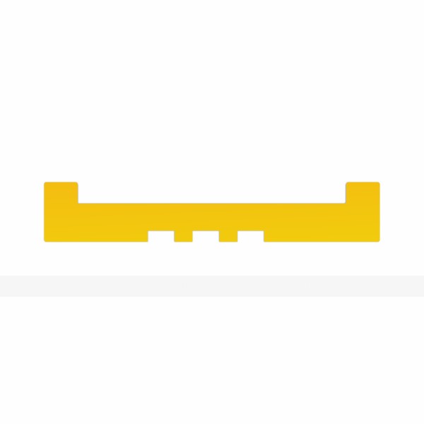 Трафарет для приклеивания тактильной направляющей ленты c торцевыми травмобезопасными окончаниями (для трех параллельных полос) – фото № 1