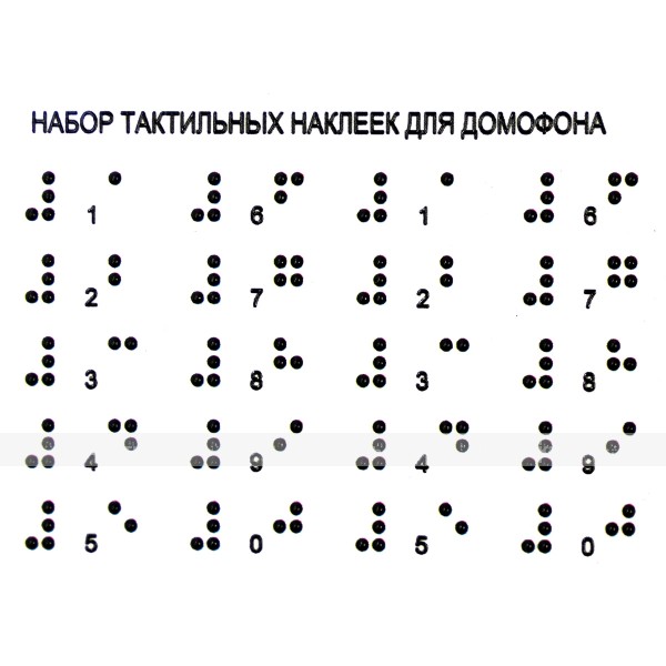 Набор тактильных наклеек для домофона, прозрачный, 75 x 100мм – фото № 1