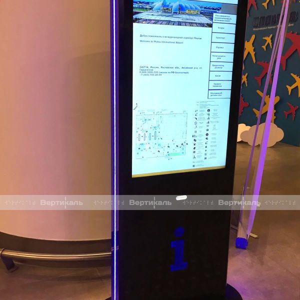 Терминал информационный «INFO-VERT-1(43)V», сенсорный, со стандартным ПО, с индукционной системой, с ИБП, М1 – фото № 3
