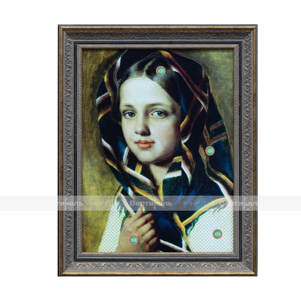 Картина 2D «Девушка в клетчатом платке», тактильная  – фото № 3