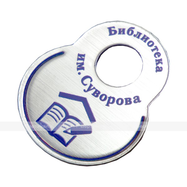 Гардеробные номерки тактильные формы восьмерки двусторонние на основе ABS пластика с защитным покрытием 70х60 мм – фото № 2