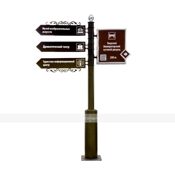 Указатель туристический с поворотными механизмами, индивидуальный – фото № 1