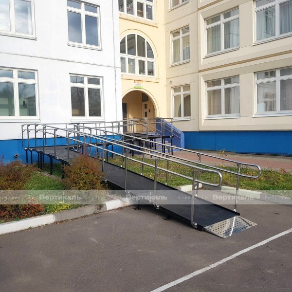 Пандус-конструктор площадка наклонная с настилом из резинового покрытия 1800х940х80 – фото № 5
