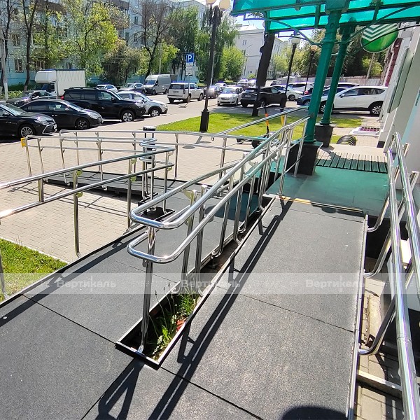 Пандус-конструктор площадка поворотная с настилом из резинового покрытия 1540x1540х80мм – фото № 6