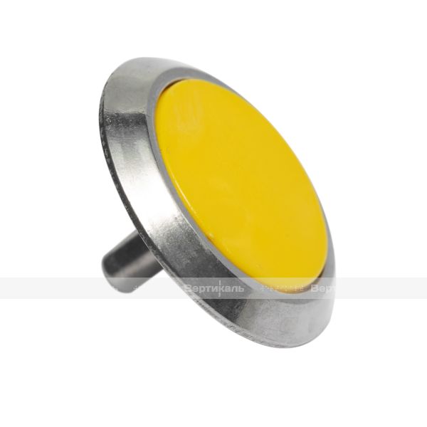 Конус тактильный, комбинированный, с гладкой вставкой, М8, со штифтом, D35x35, H-4мм, I-15мм, AL/PL, желтый (преодолимое препятствие, непреодолимое препятствие) – фото № 1