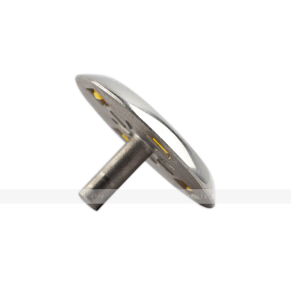 Конус тактильный со вставкой и монтажным штифтом, комбинированный, D35x19, H4 мм, I-15 мм, AISI304/PL, желтый (преодолимое, непреодолимое препятствие) – фото № 3