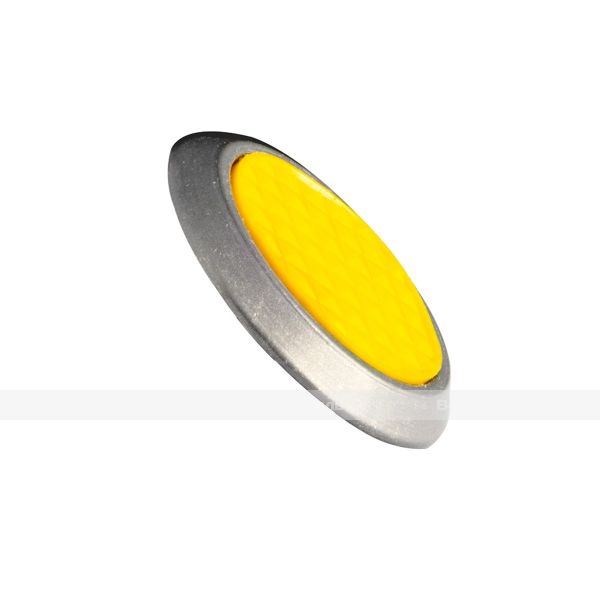 Конус тактильный, комбинированный, с противоскользящей вставкой, М7, без штифта, D35x35, H-4мм, I-0мм, AL/PL, желтый (преодолимое препятствие, непреодолимое препятствие) – фото № 1