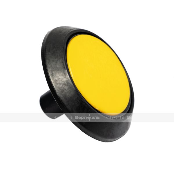 Конус гладкий, со штифтом и вставкой, D35x35, H-5мм, I-15мм, PU PL, черный и желтый (преодолимое препятствие, непреодолимое препятствие) – фото № 1