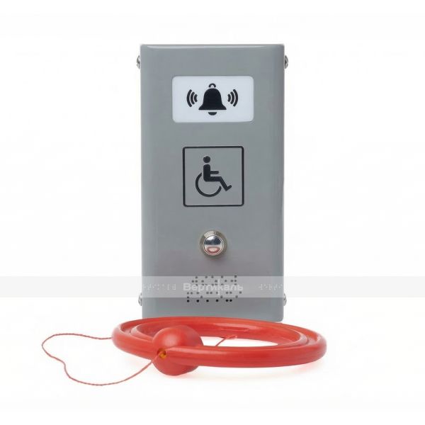 Антивандальная кнопка вызова серого цвета с сенсорной зоной активации из нержавеющей стали AISI 304 – фото № 4