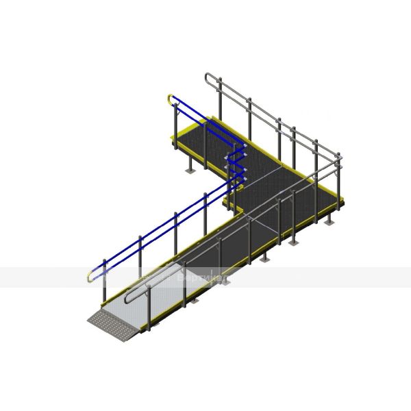 Пандус модульный сборно-разборный из профильного каркаса, индивидуальный – фото № 1