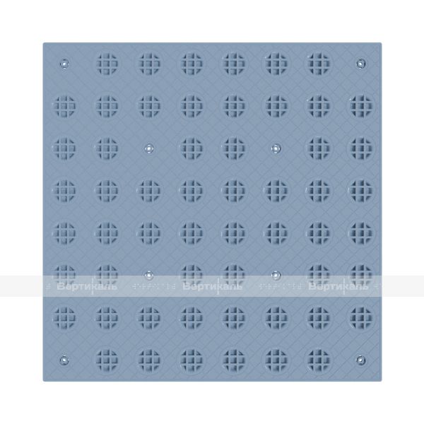 Плитка тактильная (преодолимое препятствие, поле внимания, конусы линейные) противоскользящая, 500х500х5, ПУ, серый – фото № 5