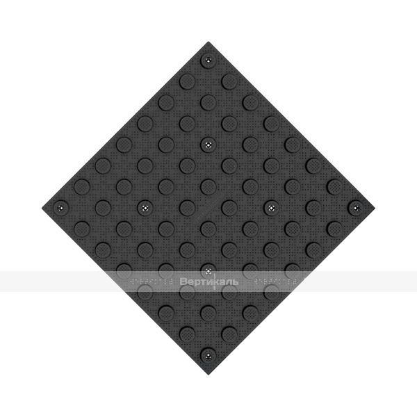 Плитка тактильная (преодолимое препятствие, поле внимания, конусы линейные) противоскользящая, 500х500х5, ПВХ, черный – фото № 6