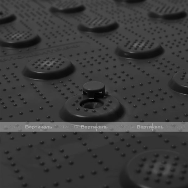 Плитка тактильная (преодолимое препятствие, поле внимания, конусы линейные) противоскользящая, 500х500х5, ПВХ, черный – фото № 9