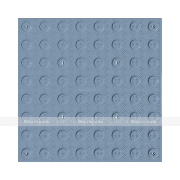 Плитка тактильная (преодолимое препятствие, поле внимания, конусы линейные) противоскользящая, 500х500х5, ПВХ, серый – фото № 1