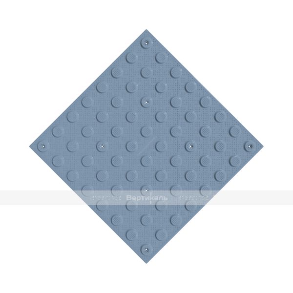 Плитка тактильная (преодолимое препятствие, поле внимания, конусы линейные) противоскользящая, 500х500х5, ПВХ, серый – фото № 6