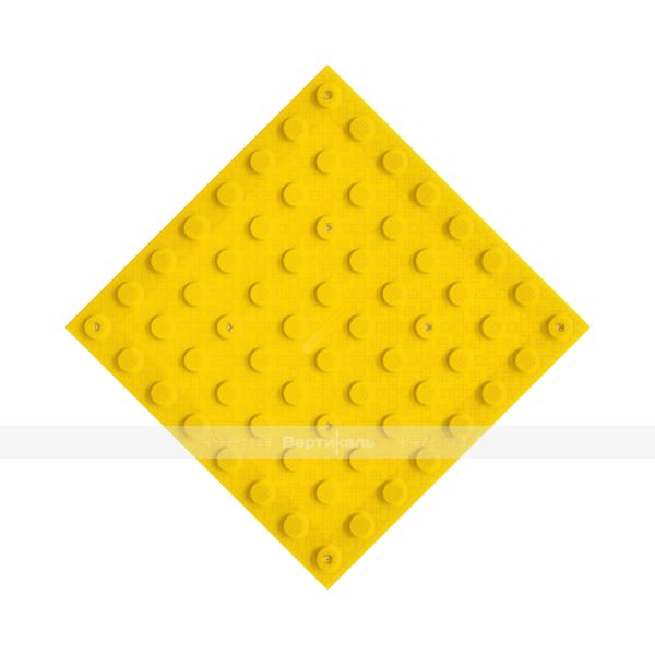 Плитка тактильная (преодолимое препятствие, поле внимания, конусы линейные) противоскользящая, 500х500х5, ПВХ, желтый – фото № 6