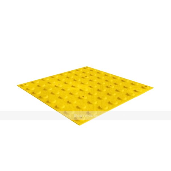 Плитка тактильная (преодолимое препятствие, поле внимания, конусы линейные) противоскользящая, 500х500х5, ПВХ, желтый – фото № 7