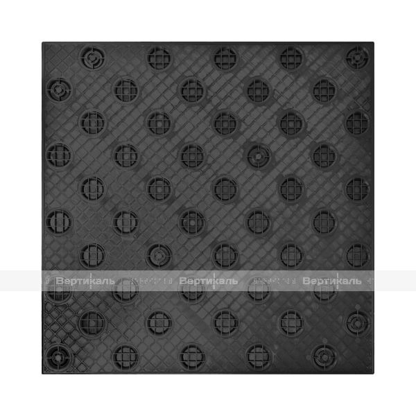 Плитка тактильная (непреодолимое препятствие, конусы шахматные) противоскользящая, 500х500х5, ПВХ, черный – фото № 5