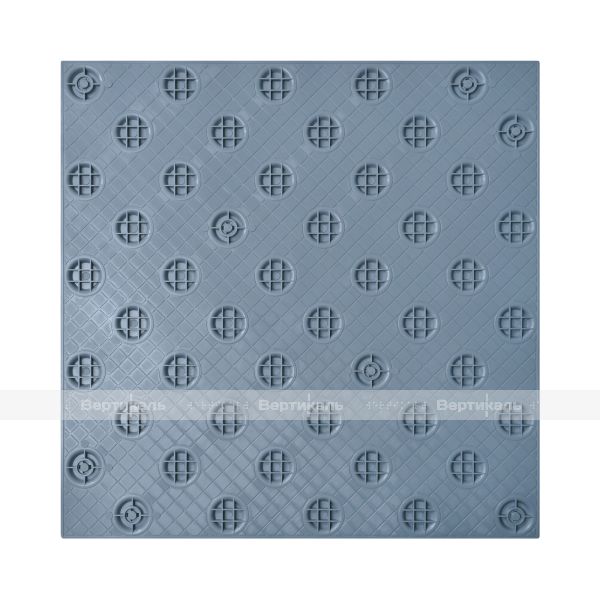 Плитка тактильная (непреодолимое препятствие, конусы шахматные) противоскользящая, 500х500х5, ПВХ, серый – фото № 5