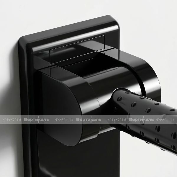 Поручень настенный откидной для инвалидов, антибактериальный, для унитаза, D35 мм, черного цвета – фото № 4