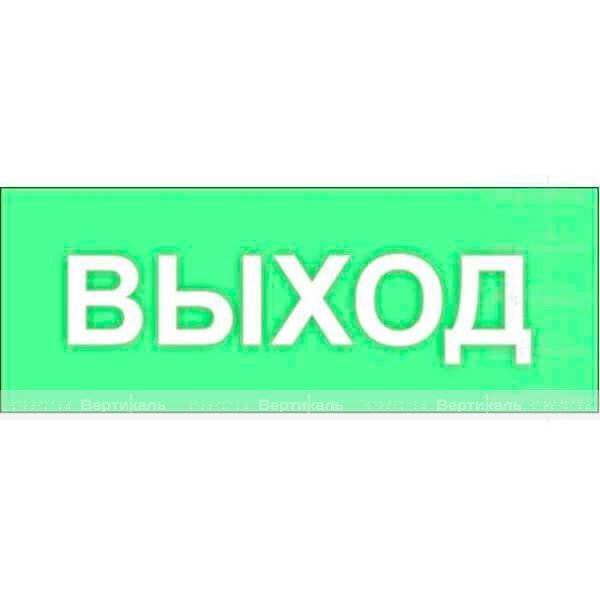 Светонакопительная табличка "Выход", размер 100 х 300мм (Не тактильная) – фото № 1