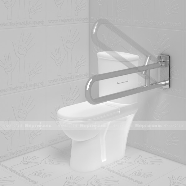 Поручень для унитаза съёмный, откидной, с фиксатором, нержавеющая сталь, D38 мм – фото № 3