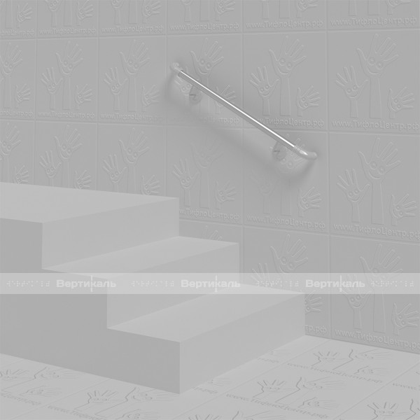 Поручень опорный, пристенный, с кронштейнами, нержавеющая сталь с полиамидными окончаниями, D32 мм – фото № 2