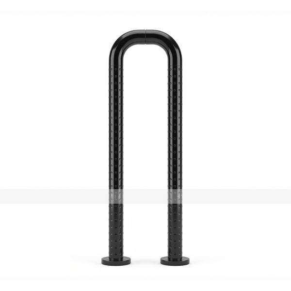 Поручень антибактериальный, пристенный, опорный, не откидной, D35 мм, черный – фото № 4