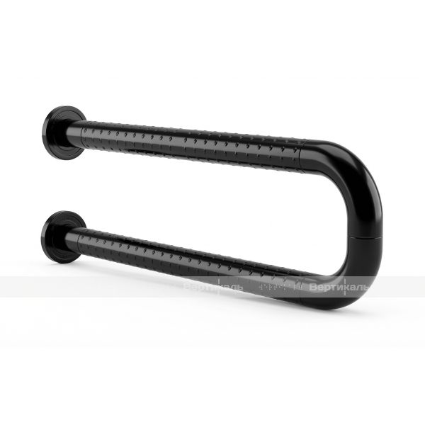 Поручень антибактериальный, пристенный, опорный, не откидной, D35 мм, черный – фото № 1