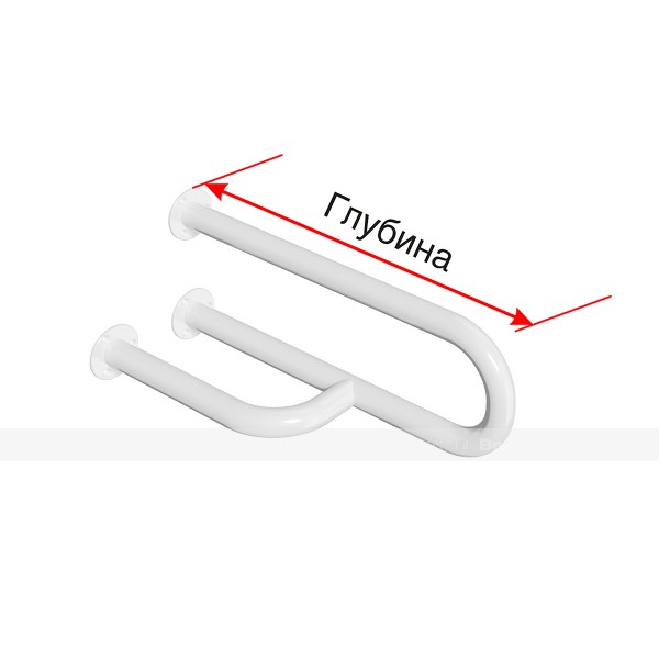 Поручень опорный для санузла (раковина, унитаз, писсуар), пристенный, правый, материал-Ст3, индивидуальный – фото № 1