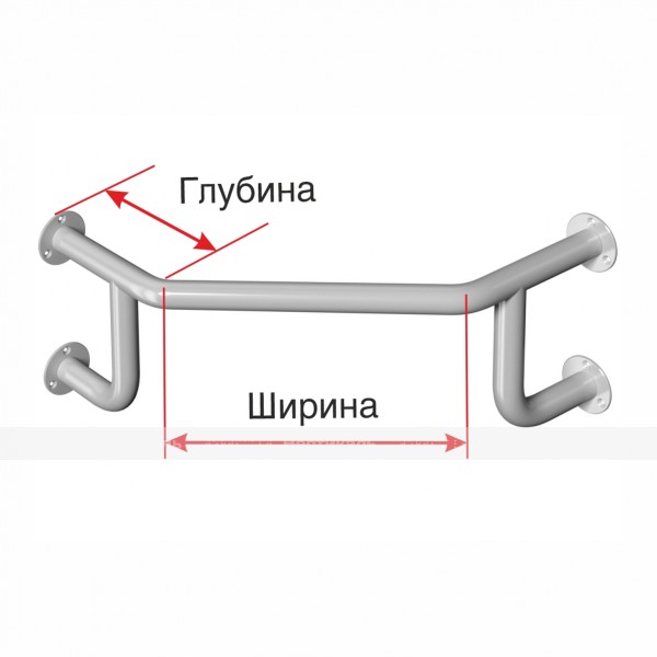 Поручень опорный для раковины, с опорой в стену четыре точки, материал-Ст3, индивидуальный – фото № 1