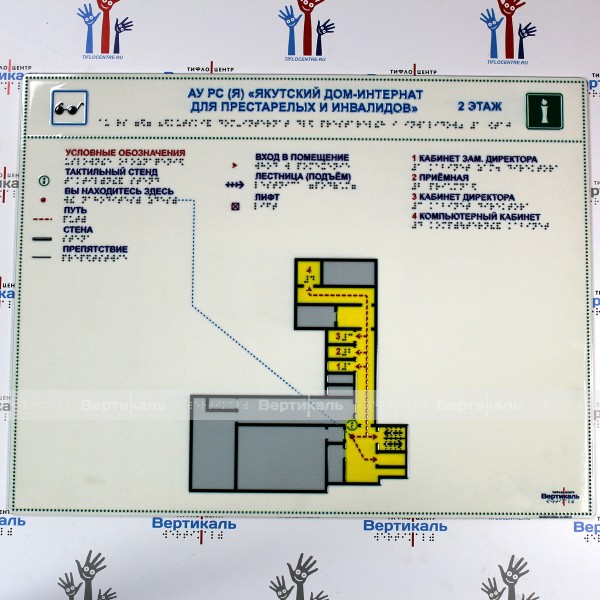 Мнемосхема тактильная полноцветная на композитной основе с защитным покрытием. Размер 470 x 610 мм – фото № 4