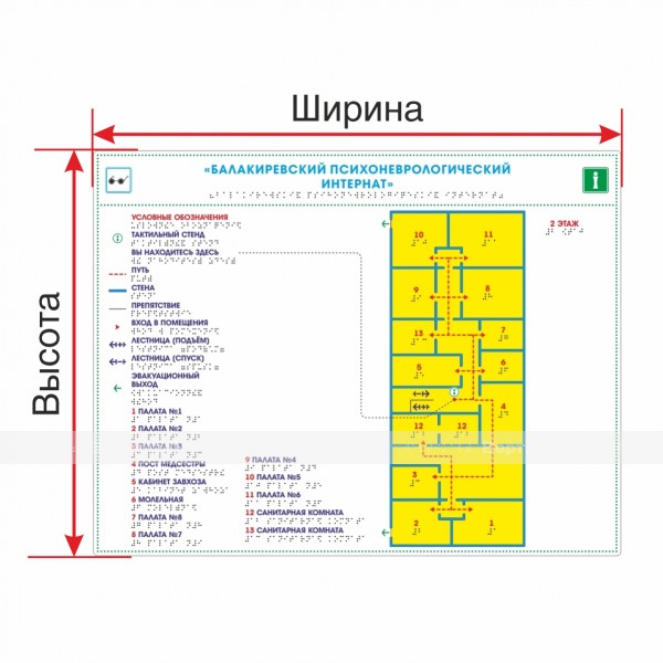 Мнемосхема тактильная (эконом.) на ПВХ 3 мм с индивидуальными размерами – фото № 1