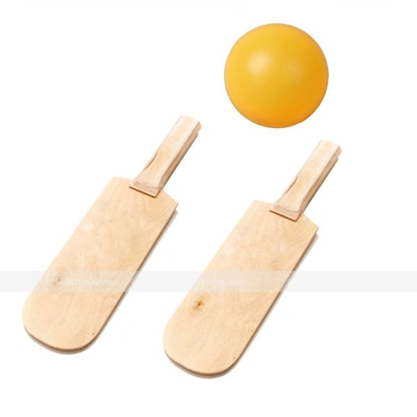 Набор для игры в шоудаун с двумя ракетками и мячом для незрячих и слабовидящих – фото № 1